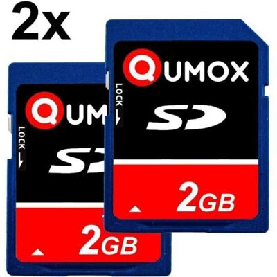 QUMOX 2pcs 2 GO SD carte mémoire (paquet de 2) - Publicité QUMOX 2pcs 2 GO SD carte mémoire (paquet de 2) - Publicité