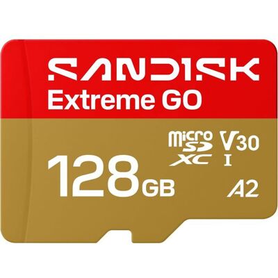 QUMOX Sandisk Extreme GO Micro SD SDXC 128Go 128g TF carte UHD 5K 4K R 240 Mo/s W 120 Mo/s A2 U3 V30 Android caméra daction et jeux - Publicité QUMOX Sandisk Extreme GO Micro SD SDXC 128Go 128g TF carte UHD 5K 4K R 240 Mo/s W 120 Mo/s A2 U3 V30 Android caméra daction et jeux - Publicité