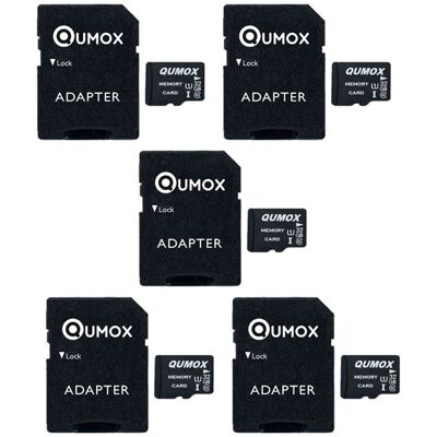 Lot de 5 Qumox Micro SD SDHC 32go 32Go 32g TF Carte Class 10 UHS-I 70MB-S 15MB-S pour Appareils Photo DronesSmartphone - Publicité Lot de 5 Qumox Micro SD SDHC 32go 32Go 32g TF Carte Class 10 UHS-I 70MB-S 15MB-S pour Appareils Photo DronesSmartphone - Publicité