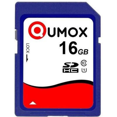 Carte mémoire SD SDHC 16 Go Class 10 UHS-I QUMOX SD HC - Publicité Carte mémoire SD SDHC 16 Go Class 10 UHS-I QUMOX SD HC - Publicité