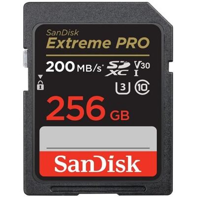 QUMOX Carte Mémoire - SanDisk - Extreme Pro - 256Go - UHS-I - Classe 10 - 200Mo/s Noir - Publicité QUMOX Carte Mémoire - SanDisk - Extreme Pro - 256Go - UHS-I - Classe 10 - 200Mo/s Noir - Publicité