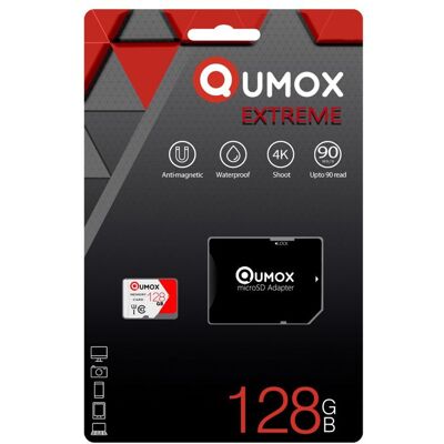 QUMOX Carte mémoire Micro sd sdxc 128g 128Go TF carte classe 10 80Mo/s pour Samsung Huawei Xiaomi portable tablette - Publicité QUMOX Carte mémoire Micro sd sdxc 128g 128Go TF carte classe 10 80Mo/s pour Samsung Huawei Xiaomi portable tablette - Publicité