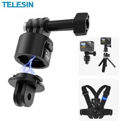 TELESIN Kit de Base Adaptateur de Montage à Dégagement Rapide pour GoPro avec Interface 1/4 pour Insta360 DJI Selfie Stick et Trépied Noir - Publicité TELESIN Kit de Base Adaptateur de Montage à Dégagement Rapide pour GoPro avec Interface 1/4 pour Insta360 DJI Selfie Stick et Trépied Noir - Publicité