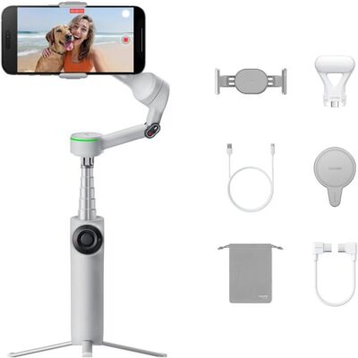 Stabilisateur IA pour téléphone - INSTA360 - Flow 2 Pro Pack Créateur - Inclinaison libre - Suivi panoramique 360° - Autonomie 10 h Gris - Publicité Stabilisateur IA pour téléphone - INSTA360 - Flow 2 Pro Pack Créateur - Inclinaison libre - Suivi panoramique 360° - Autonomie 10 h Gris - Publicité