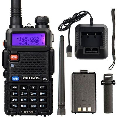 Talkie Walkie Dual Band Retevis RT5R - 128 Canaux, VOX, LED, Radio FM - Publicité Talkie Walkie Dual Band Retevis RT5R - 128 Canaux, VOX, LED, Radio FM - Publicité
