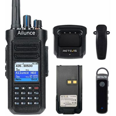 Retevis Ailunce HD2 DMR Radio Talkie Walkie Longue Portée commande sans fil Double Bande Walkie Talkie Etanche IP67 GPS Noir - Publicité Retevis Ailunce HD2 DMR Radio Talkie Walkie Longue Portée commande sans fil Double Bande Walkie Talkie Etanche IP67 GPS Noir - Publicité