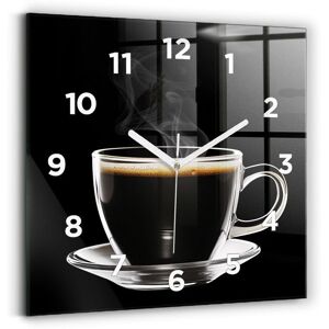 Decortapis Horloge murale en verre Horloge Carré 30cm Café noir Noir - Publicité Decortapis Horloge murale en verre Horloge Carré 30cm Café noir Noir - Publicité