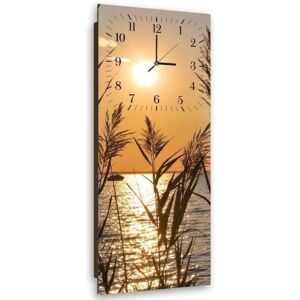 FEEBY Horloge murale roseaux au coucher du soleil (I-14150) 30x90 cm Orange - Publicité FEEBY Horloge murale roseaux au coucher du soleil (I-14150) 30x90 cm Orange - Publicité