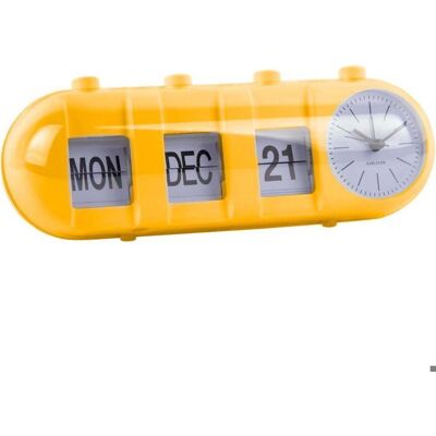 KARLSSON Réveil Retro Tube Calendar Flip jaune Jaune - Publicité KARLSSON Réveil Retro Tube Calendar Flip jaune Jaune - Publicité