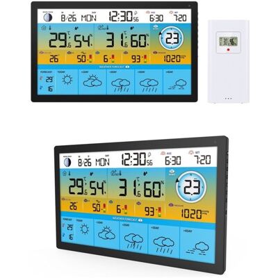 Optex STATION METEO GRAND ECRAN PRO COULEUR WIFI HEURE/ INTERIEUR EXTERIEURE-Anémomètre compatible Application TUYA Orange - Publicité Optex STATION METEO GRAND ECRAN PRO COULEUR WIFI HEURE/ INTERIEUR EXTERIEURE-Anémomètre compatible Application TUYA Orange - Publicité