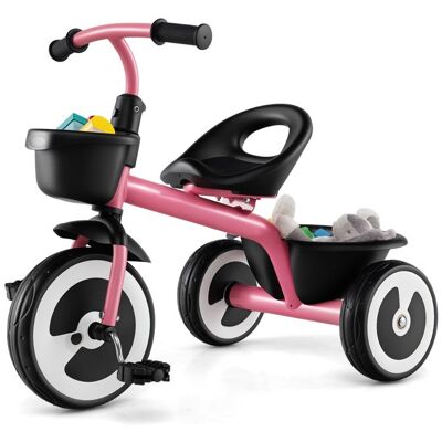 COSTWAY Tricycle pour Enfant avec Pédale Siège Réglable Paniers de Rangement Fer Carbone Robuste 4 Roues EVA 15 à 5 Ans Rose Rose - Publicité COSTWAY Tricycle pour Enfant avec Pédale Siège Réglable Paniers de Rangement Fer Carbone Robuste 4 Roues EVA 15 à 5 Ans Rose Rose - Publicité
