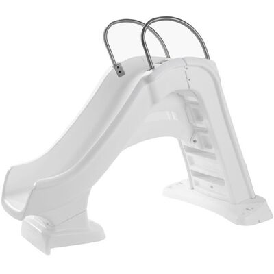 Step2 Vero Poolside Toboggan de piscine en plastique blanc Toboggan aquatique avec marches antidérapantes pied réglable en Blanc - Publicité Step2 Vero Poolside Toboggan de piscine en plastique blanc Toboggan aquatique avec marches antidérapantes pied réglable en Blanc - Publicité