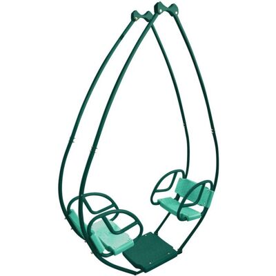 soulet Balancelle face à face double pour portique bois rond Vert - Publicité soulet Balancelle face à face double pour portique bois rond Vert - Publicité