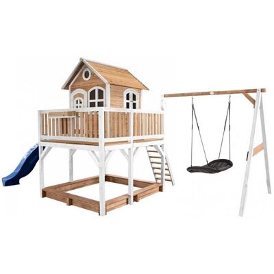 AXI Liam Maison Enfant avec Bac à Sable Balançoire Nid d’Oiseau Noir & Toboggan Bleu Aire de Jeux pour lextérieur en marron Beige - Publicité AXI Liam Maison Enfant avec Bac à Sable Balançoire Nid d’Oiseau Noir & Toboggan Bleu Aire de Jeux pour lextérieur en marron Beige - Publicité