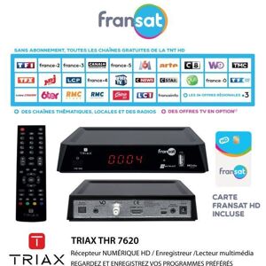Terminal Satellite HD - TRIAX - THR 7620 - Enregistreur - Lecteur multimédia - HDMI Noir - Publicité Terminal Satellite HD - TRIAX - THR 7620 - Enregistreur - Lecteur multimédia - HDMI Noir - Publicité