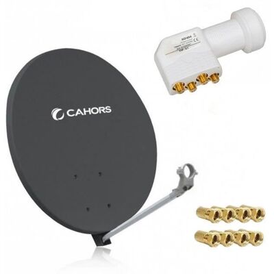 Parabole Satellite - CAHORS - SMC 80CM - LNB Quad - Gris Anthracite - Résistante aux intempéries Gris - Publicité Parabole Satellite - CAHORS - SMC 80CM - LNB Quad - Gris Anthracite - Résistante aux intempéries Gris - Publicité