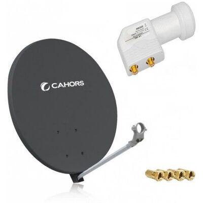 Parabole Satellite - CAHORS - SMC 80CM - LNB Twin - Gris Anthracite - Résistante aux intempéries Gris - Publicité Parabole Satellite - CAHORS - SMC 80CM - LNB Twin - Gris Anthracite - Résistante aux intempéries Gris - Publicité