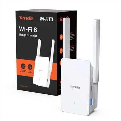 Amplificateur WiFi - TENDA - A23 - WiFi 6 AX1500 Bi-bande - Port Gigabit - Antennes 2x5dBi Blanc - Publicité Amplificateur WiFi - TENDA - A23 - WiFi 6 AX1500 Bi-bande - Port Gigabit - Antennes 2x5dBi Blanc - Publicité