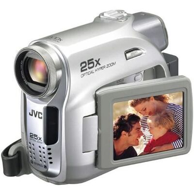 JVC GR-D328E - Caméscope - 800 KP - 25x zoom optique - Mini DV Gris - Publicité JVC GR-D328E - Caméscope - 800 KP - 25x zoom optique - Mini DV Gris - Publicité