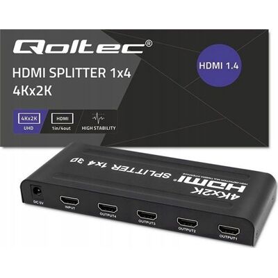 Qoltec 51798 Diviseur HDMI - 4K 4x HDMI - Compact - Publicité Qoltec 51798 Diviseur HDMI - 4K 4x HDMI - Compact - Publicité