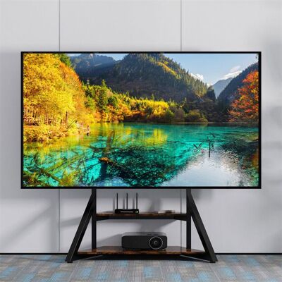 UNHO Support TV sur Pied avec 2 Étagères Meuble de Télévision de 40 à 75 Pouces Charge 80kg VESA 600x400mm Marron - Publicité UNHO Support TV sur Pied avec 2 Étagères Meuble de Télévision de 40 à 75 Pouces Charge 80kg VESA 600x400mm Marron - Publicité