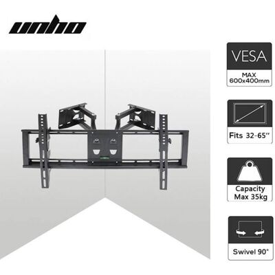 UNHO Support TV Angle Mural Support TV Murale Orientable et Inclinable Pour Écrans LED LCD Plasma 32-65 Pouces Meuble TV Mural - Publicité UNHO Support TV Angle Mural Support TV Murale Orientable et Inclinable Pour Écrans LED LCD Plasma 32-65 Pouces Meuble TV Mural - Publicité
