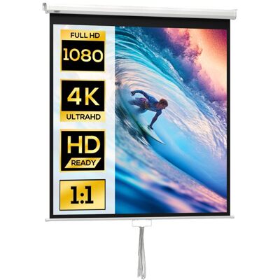 Écran de projection - HOMCOM - 85 pouces home cinéma 1:1 4K HD mural plafond - acier - 1625 x 8 x 162 cm - blanc Blanc - Publicité Écran de projection - HOMCOM - 85 pouces home cinéma 1:1 4K HD mural plafond - acier - 1625 x 8 x 162 cm - blanc Blanc - Publicité