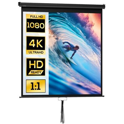 Écran de projection - HOMCOM - 85 pouces home cinéma 1:1 4K HD fixation mur plafond - acier - 1625x8x162cm - noir Blanc - Publicité Écran de projection - HOMCOM - 85 pouces home cinéma 1:1 4K HD fixation mur plafond - acier - 1625x8x162cm - noir Blanc - Publicité