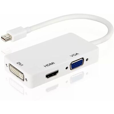 123 Cable Adaptateur Mini Display Port vers HDMI DVI et VGA convertisseur couleur Blanc -Yuan Yuan- Blanc - Publicité 123 Cable Adaptateur Mini Display Port vers HDMI DVI et VGA convertisseur couleur Blanc -Yuan Yuan- Blanc - Publicité