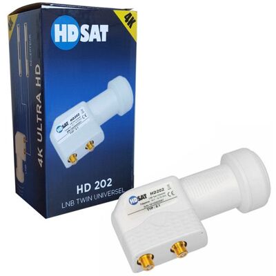 HDSAT HD202 LNB Twin Full HD 4K Tête Parabole 2 sorties 01dB - Publicité HDSAT HD202 LNB Twin Full HD 4K Tête Parabole 2 sorties 01dB - Publicité