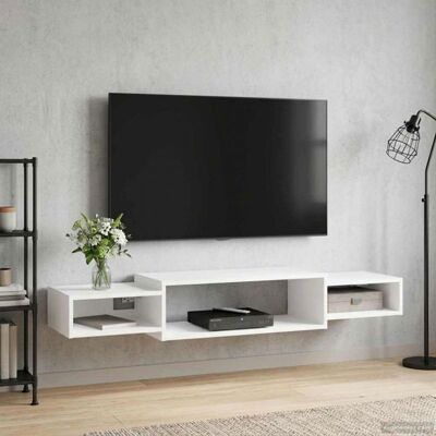 Living - meuble tv mural complet Vidaxl Meuble TV mural Montage mural Blanc 140 x 28 x 21 cm Blanc - Publicité Living - meuble tv mural complet Vidaxl Meuble TV mural Montage mural Blanc 140 x 28 x 21 cm Blanc - Publicité