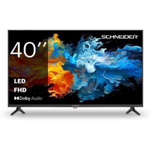 SCHNEIDER - 40A3 - TV LED FHD - 40 (100cm) - Non Smart - 1920x1080p - 3xHDMI 1.4 - 2xUSB - Triple Tuner - Dolby Audio - Mode Hotel Noir - Publicité SCHNEIDER - 40A3 - TV LED FHD - 40 (100cm) - Non Smart - 1920x1080p - 3xHDMI 1.4 - 2xUSB - Triple Tuner - Dolby Audio - Mode Hotel Noir - Publicité