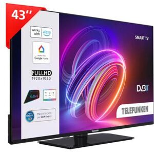 Telefunken Smart TV LED 43 FHD HDR10 Wifi Ethernet DVB-T2 HEVC Main10 Noir - Publicité Telefunken Smart TV LED 43 FHD HDR10 Wifi Ethernet DVB-T2 HEVC Main10 Noir - Publicité