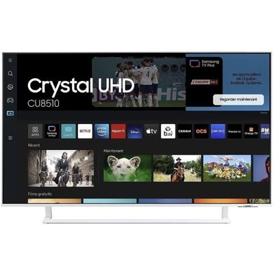 Samsung 43CU8510 - TV LED 43 (109 cm) - 4K UHD 3840x2160 - HDR - Smart TV - Gaming Hub - 3xHDMI - WiFi Blanc - Publicité Samsung 43CU8510 - TV LED 43 (109 cm) - 4K UHD 3840x2160 - HDR - Smart TV - Gaming Hub - 3xHDMI - WiFi Blanc - Publicité