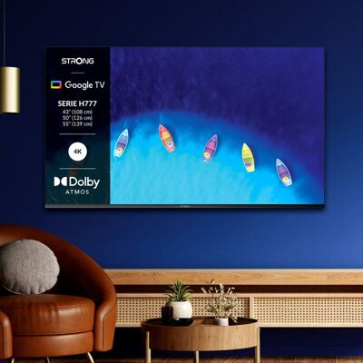 TV 4K UHD 50(126 cm) - STRONG - Google TV - Dolby ATMOS/VISION - Chromecast - HDR - WiFi/Bluetooth - 4xHDMI + USB - Spdif Optique Noir - Publicité TV 4K UHD 50(126 cm) - STRONG - Google TV - Dolby ATMOS/VISION - Chromecast - HDR - WiFi/Bluetooth - 4xHDMI + USB - Spdif Optique Noir - Publicité