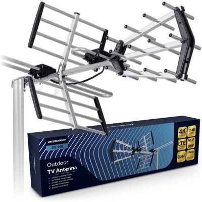 Antenne TV extérieure directionnelle - JANSHOP - Ultra HD 4K - Portée jusquà 80 km - Compatible DVB-T/DVB-T2 - Publicité Antenne TV extérieure directionnelle - JANSHOP - Ultra HD 4K - Portée jusquà 80 km - Compatible DVB-T/DVB-T2 - Publicité