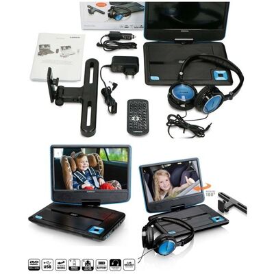 Lecteur DVD portable - LENCO - DVP-910 - Écran 9 pouces - Batterie rechargeable - Casque inclus Noir - Publicité Lecteur DVD portable - LENCO - DVP-910 - Écran 9 pouces - Batterie rechargeable - Casque inclus Noir - Publicité