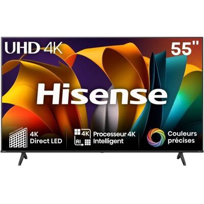 TV LED - HISENSE - 55A6N - 55 (139 cm) - Bords ultra fins - 4K UHD (3840x2160) - Dolby Vision - Smart TV - 3xHDMI Gris - Publicité TV LED - HISENSE - 55A6N - 55 (139 cm) - Bords ultra fins - 4K UHD (3840x2160) - Dolby Vision - Smart TV - 3xHDMI Gris - Publicité