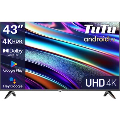 Téléviseur Smart TuTu 43 Pouces 4K UHD WiFi Bluetooth Android - TUS43UQ1A Noir - Publicité Téléviseur Smart TuTu 43 Pouces 4K UHD WiFi Bluetooth Android - TUS43UQ1A Noir - Publicité