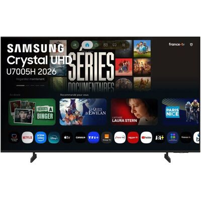 Samsung TU65U7005H - TV LED 65 (165 cm) - 4K UHD 3840x2160 - HDR10+ - Smart TV - Gaming Hub - 3xHDMI - WiFi Noir - Publicité Samsung TU65U7005H - TV LED 65 (165 cm) - 4K UHD 3840x2160 - HDR10+ - Smart TV - Gaming Hub - 3xHDMI - WiFi Noir - Publicité