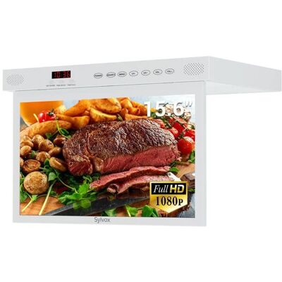 TV LCD - SYLVOX Mini Smart TV 156 - Rotation 360° - Google TV (Android 11) - Full HD 1080p Blanc - Publicité TV LCD - SYLVOX Mini Smart TV 156 - Rotation 360° - Google TV (Android 11) - Full HD 1080p Blanc - Publicité