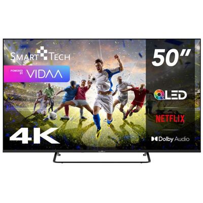 Smart Tech TV QLED 4K UHD 50 (126 cm) 50QV02K VIDAA TV- 3xHDMI - 2xUSB - HDR 10 - Dolby Audio Noir - Publicité Smart Tech TV QLED 4K UHD 50 (126 cm) 50QV02K VIDAA TV- 3xHDMI - 2xUSB - HDR 10 - Dolby Audio Noir - Publicité