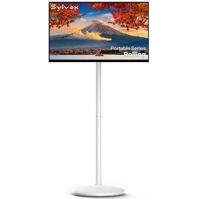 TV portable - SYLVOX Rolling-TV - 32 (81 cm) - Écran tactile rotatif - Android TV 1080p Blanc - Publicité TV portable - SYLVOX Rolling-TV - 32 (81 cm) - Écran tactile rotatif - Android TV 1080p Blanc - Publicité