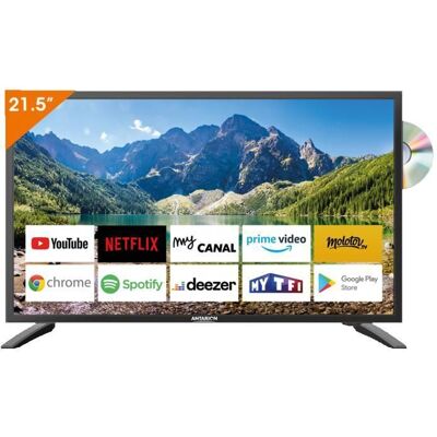 Antarion Smart TV 215 (55 cm) Android 14 Connecté WiFi + Bluetooth + DVD - 12V/24V/220V - Camping Car Poids Lourd Caravane Noir - Publicité Antarion Smart TV 215 (55 cm) Android 14 Connecté WiFi + Bluetooth + DVD - 12V/24V/220V - Camping Car Poids Lourd Caravane Noir - Publicité
