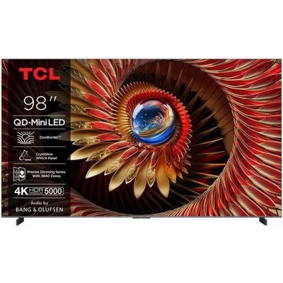 TV QD-Mini LED TCL 98Q8C - 98 - 4K UHD - HDR Dolby Vision IQ - 144Hz - Google TV Noir - Publicité TV QD-Mini LED TCL 98Q8C - 98 - 4K UHD - HDR Dolby Vision IQ - 144Hz - Google TV Noir - Publicité