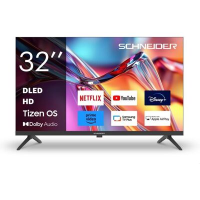 Téléviseur LED 32 - SCHNEIDER - 32A2T - HD 1366x768 - Smart Tizen OS - HDMI x3 / USB x2 Noir - Publicité Téléviseur LED 32 - SCHNEIDER - 32A2T - HD 1366x768 - Smart Tizen OS - HDMI x3 / USB x2 Noir - Publicité