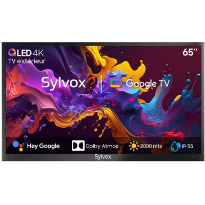 TV QLED Extérieur - SYLVOX-Poolpro2.0 - 65 (165cm) - 4K UHD 2000 nits - IP55 Étanche Noir - Publicité TV QLED Extérieur - SYLVOX-Poolpro2.0 - 65 (165cm) - 4K UHD 2000 nits - IP55 Étanche Noir - Publicité