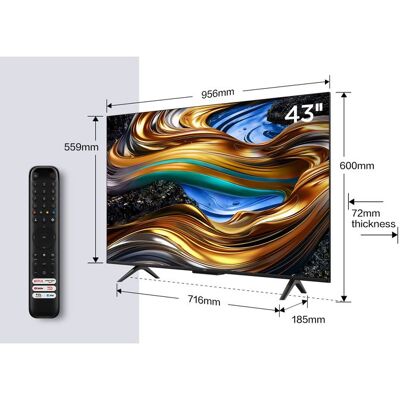 TCL LED 108 cm - UHD 4K - 50 Hz - DLG 120Hz - Wide Color Gamut - Dolby Vision & Atmos - Google TV - Son 2.0 - Aluminium noi Noir - Publicité TCL LED 108 cm - UHD 4K - 50 Hz - DLG 120Hz - Wide Color Gamut - Dolby Vision & Atmos - Google TV - Son 2.0 - Aluminium noi Noir - Publicité