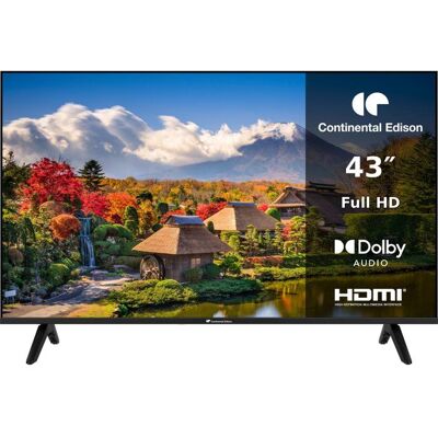 TV LED CONTINENTAL EDISON CELED43FHD26B6 43 (109 cm) – FHD – Dalle LED – 3 HDMI – 2 USB – Noir Noir - Publicité TV LED CONTINENTAL EDISON CELED43FHD26B6 43 (109 cm) – FHD – Dalle LED – 3 HDMI – 2 USB – Noir Noir - Publicité