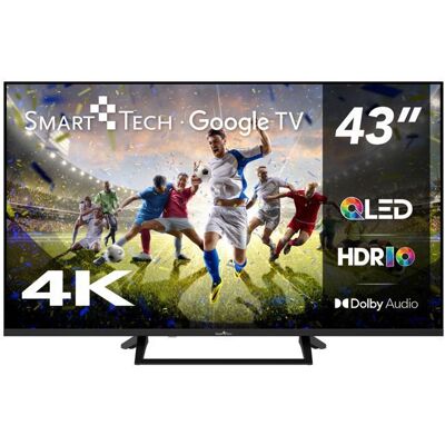 Smart Tech TV QLED 4K UHD 43 (109 cm) 43QG06V Google TV- 3xHDMI - 2xUSB - Dolby Audio- HDR10 Noir - Publicité Smart Tech TV QLED 4K UHD 43 (109 cm) 43QG06V Google TV- 3xHDMI - 2xUSB - Dolby Audio- HDR10 Noir - Publicité